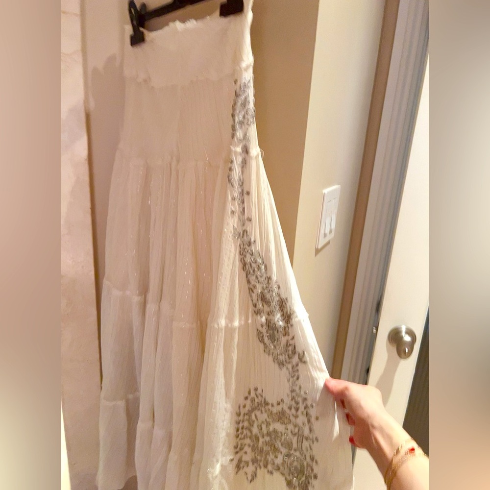 bebe Ivory Maxi Skirt with Metallic Details - Picture 10 of 10